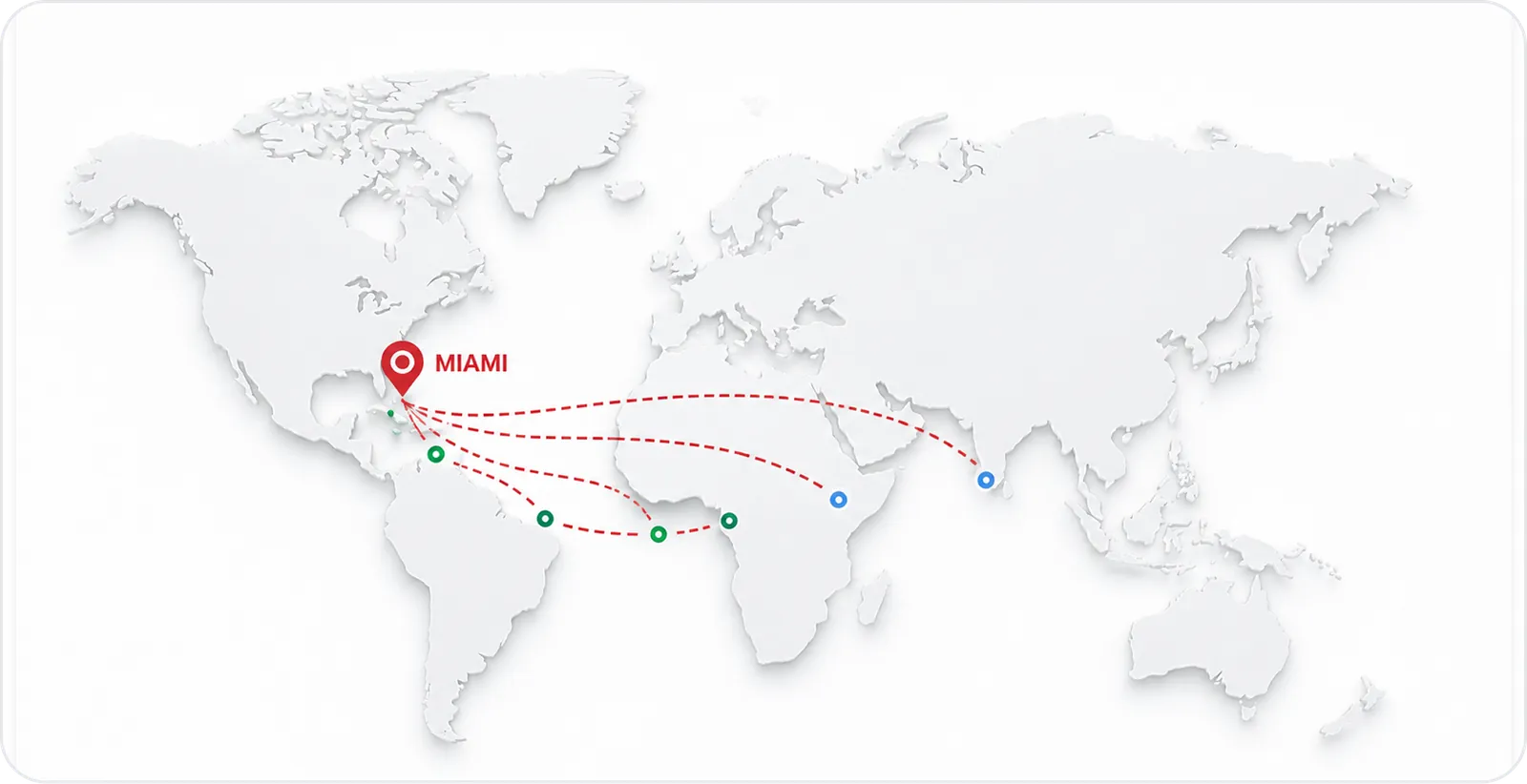 Shipping destinations map